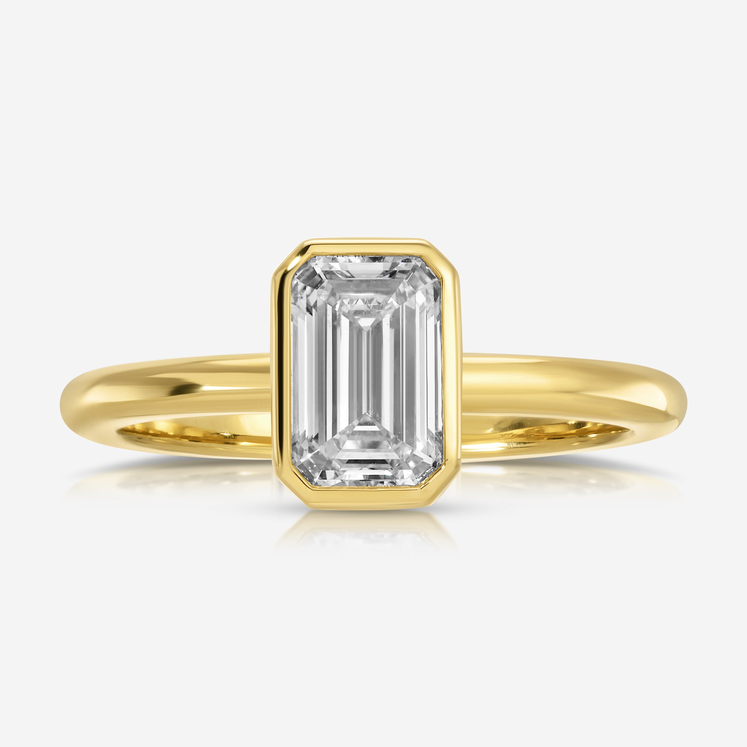 Emerald Toi et Moi Ring w/ 1.00 ct Lab Diamond - TOVAA