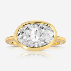 Bella 4.7ct Moissanite East West Oval Engagement Ring - TOVAA