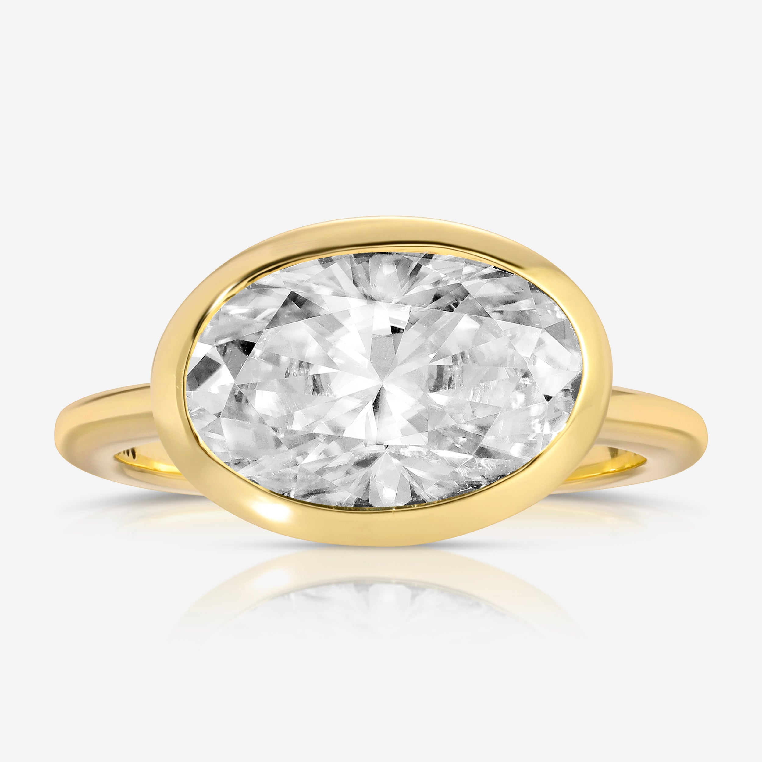 Bella 4.7ct Moissanite East West Oval Engagement Ring - TOVAA