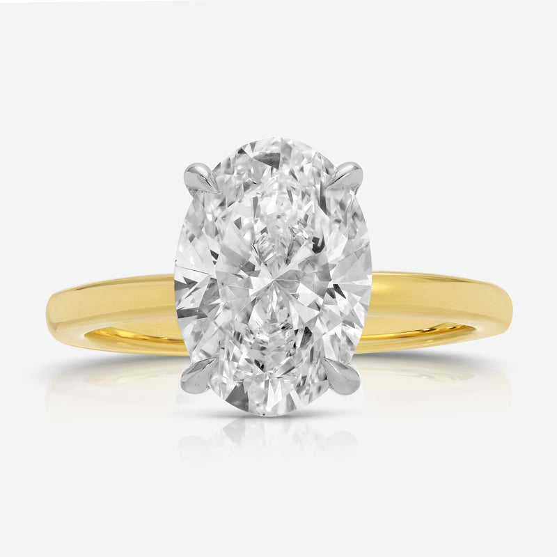 Olivia Flush 3.14ct Oval Lab Diamond Engagement Ring - TOVAA