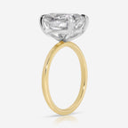 Olivia 4.2 Carat Flush Moissanite Cushion Cut Ring w/ 2-Tone White & Yellow Gold Setting - TOVAA