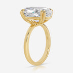 Amanda 7.1 Carat Moval Moissanite Engagement Ring w/ 14k Yellow Gold Band - TOVAA