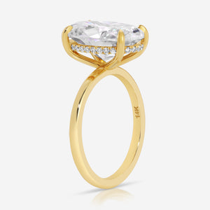 Olivia 7 Carat Oval Moissanite Flush Engagement Right w/ Hidden Halo (Size 6) - TOVAA