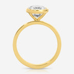 Bella/Cass 4.7ct Solitaire Oval Moissanite Engagement Ring w/ 14k Yellow Gold Bezel Setting - TOVAA