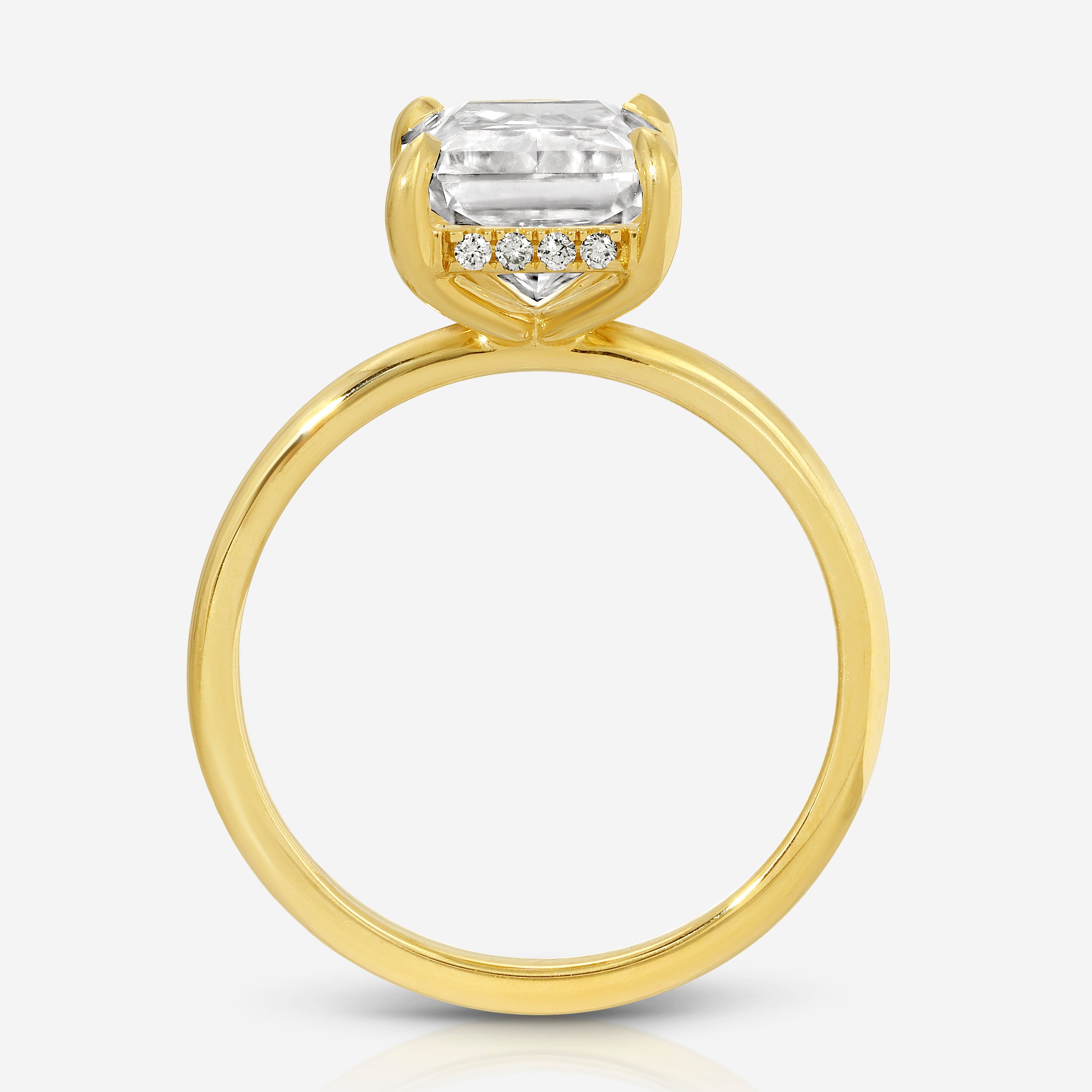 Kate Flush 3.55 Carat Radiant Moissanite Engagement Ring - TOVAA