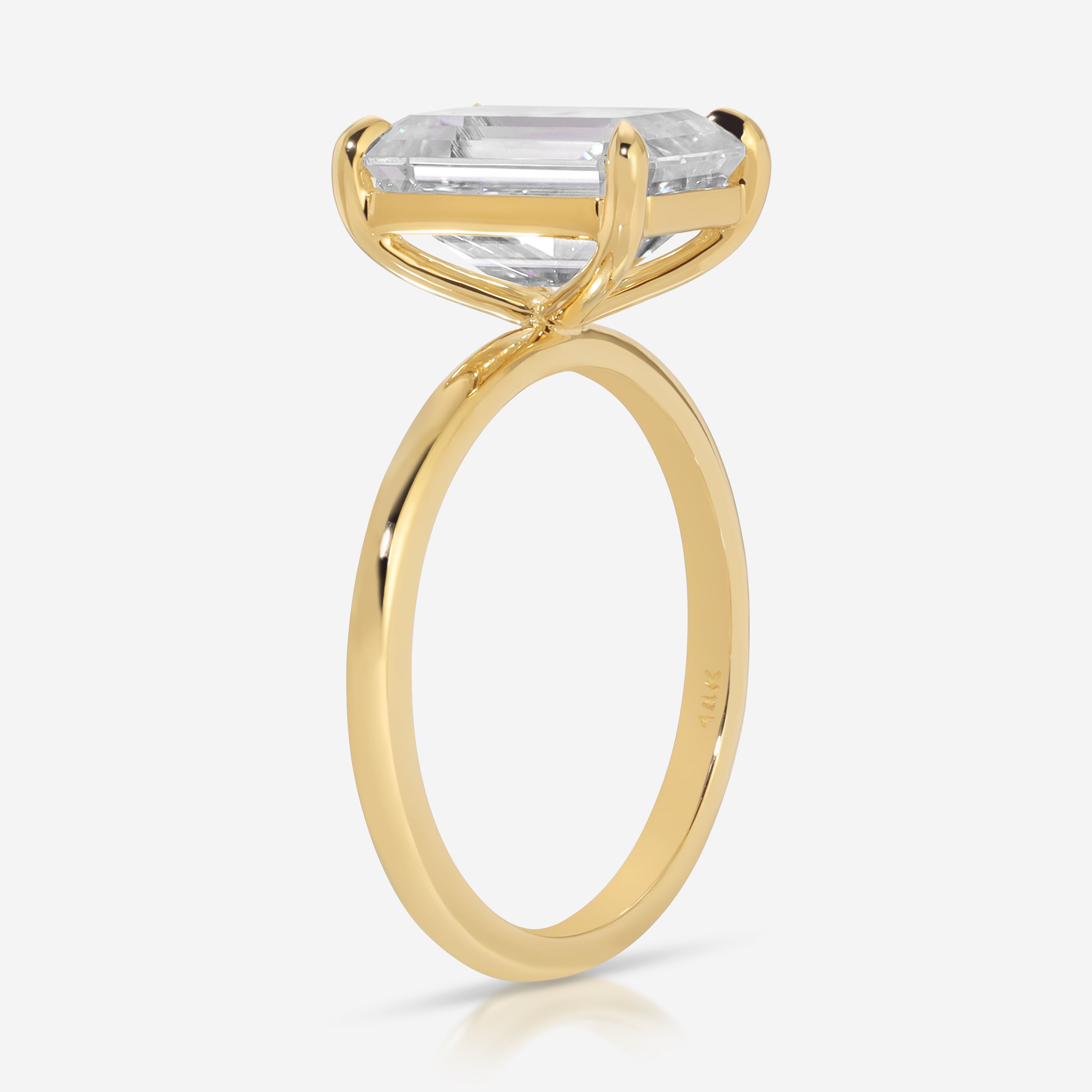 Kate 4 Carat Emerald Moissanite Flush Engagement Ring - TOVAA