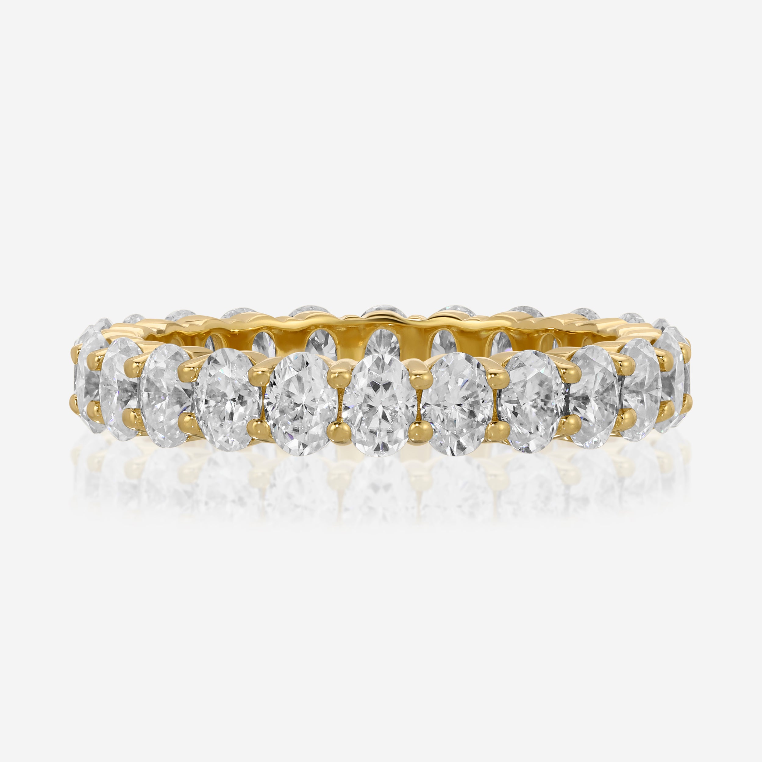 Faith (Small) Oval Moissanite Full Eternity Band in 14K Gold - TOVAA