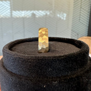 Marshall 6mm Comfort Fit 1/2 Round Band in 14k Yellow Gold w/ Rock Satin Finish for Men - TOVAA