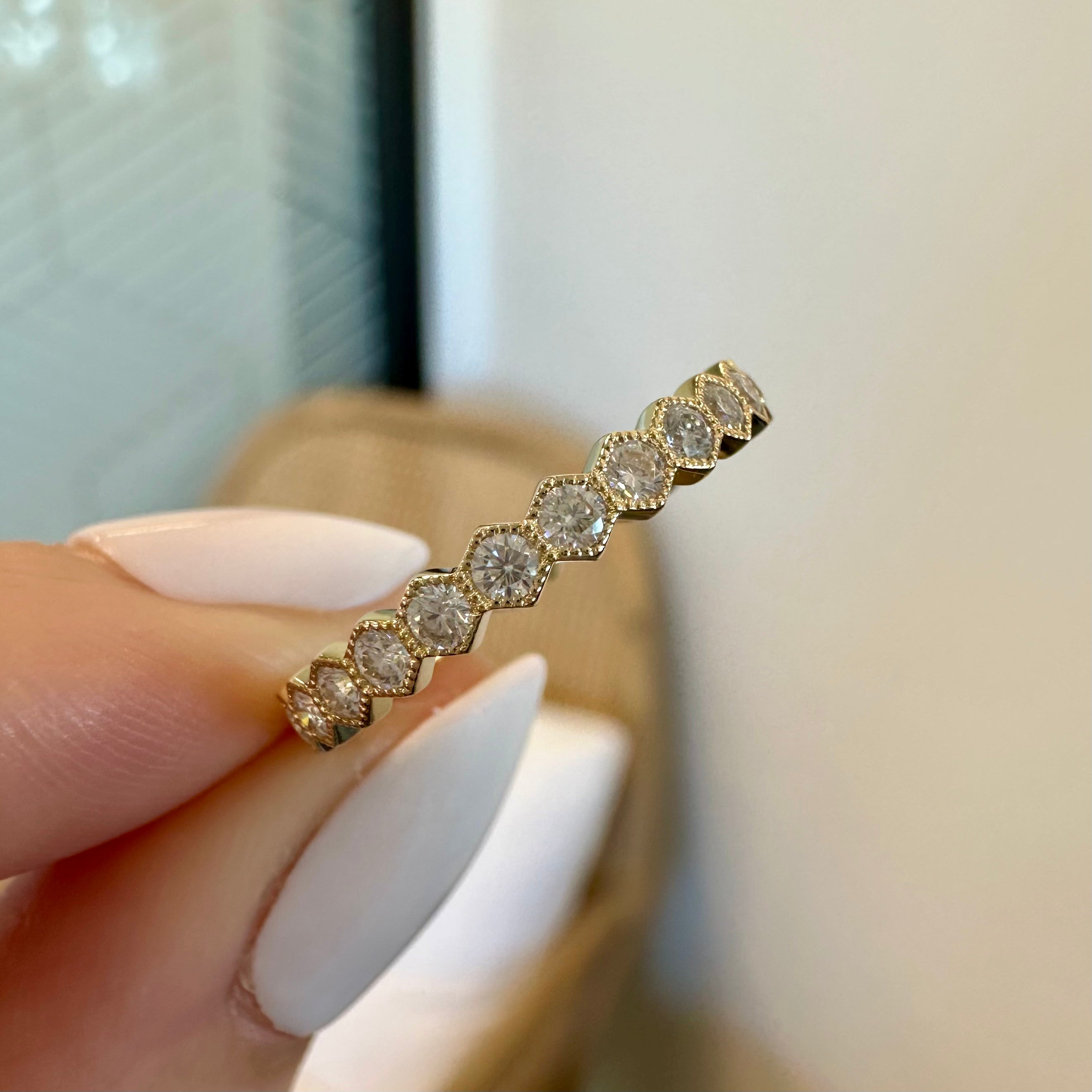 Honey Moissanite Full Eternity Band - TOVAA