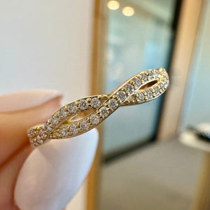 Aleiza 3/4 Eternity Band w/ 2.5mm Moissanite Round Brilliant Stones - TOVAA