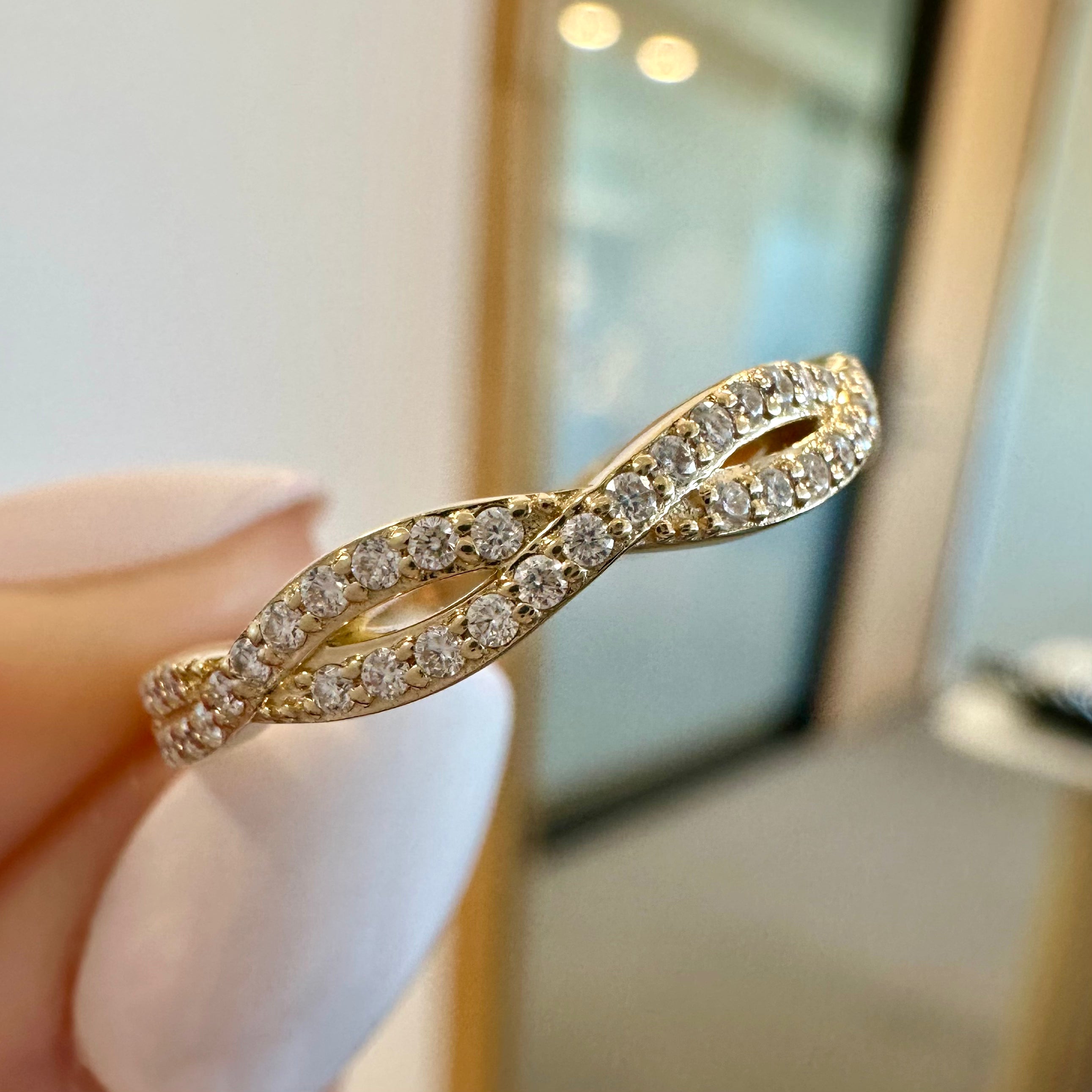 Aleiza 3/4 Eternity Band w/ 2.5mm Moissanite Round Brilliant Stones - TOVAA