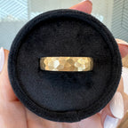 Marshall 14k Yellow Gold 6mm Men's Comfort Fit Wedding Band w/ Distinctive Rock Satin Finish - TOVAA