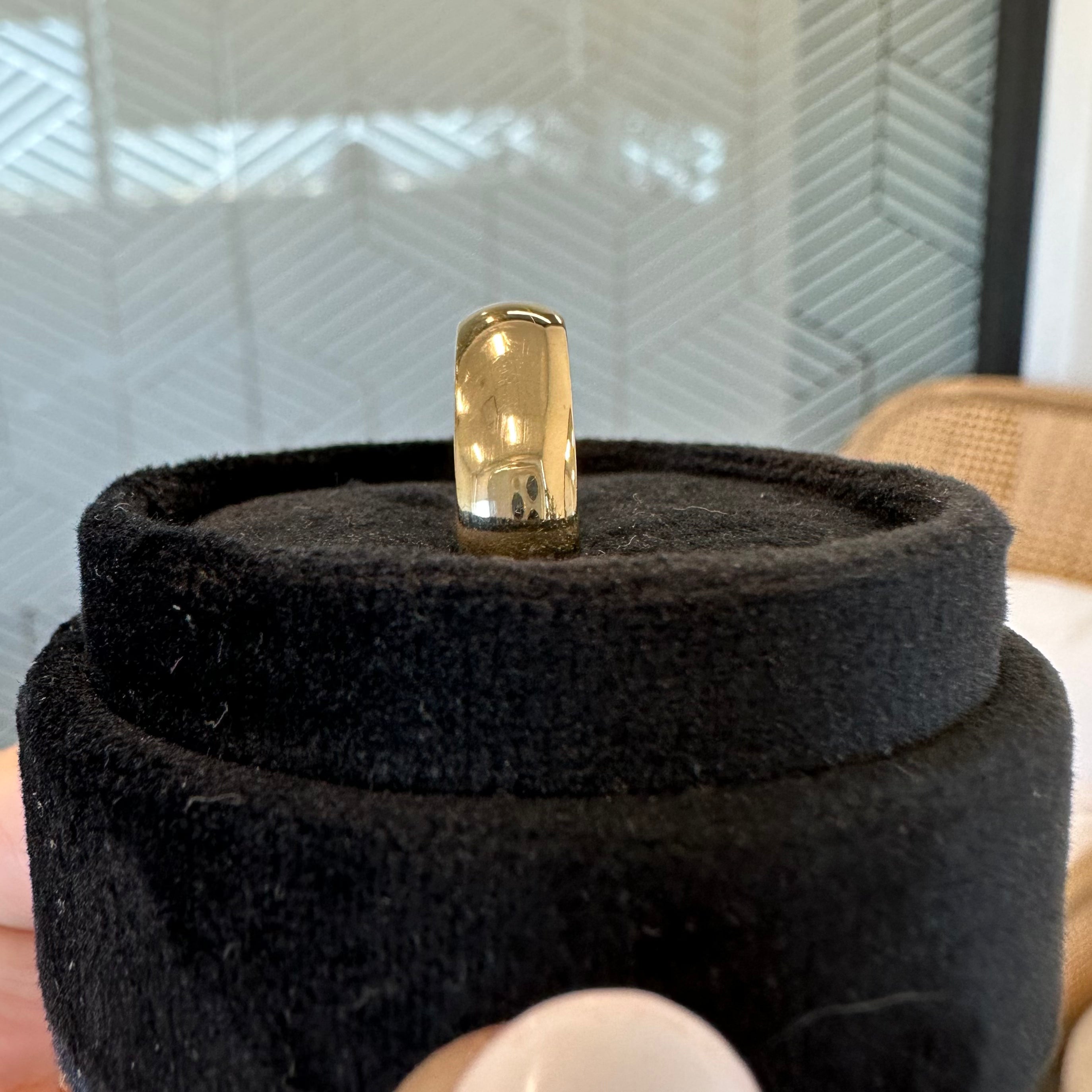 Elijah 14k Yellow Gold 7mm Comfort Fit Half Round Band - TOVAA