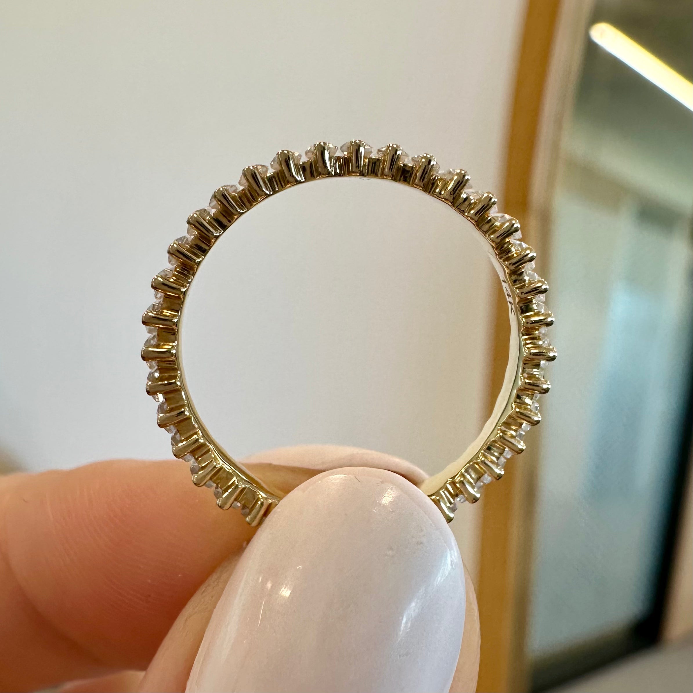 Alicia Eternity Band w/ 2x1.5mm & 2.5x1.5mm Baguette Moissanite Stones -TOVAA