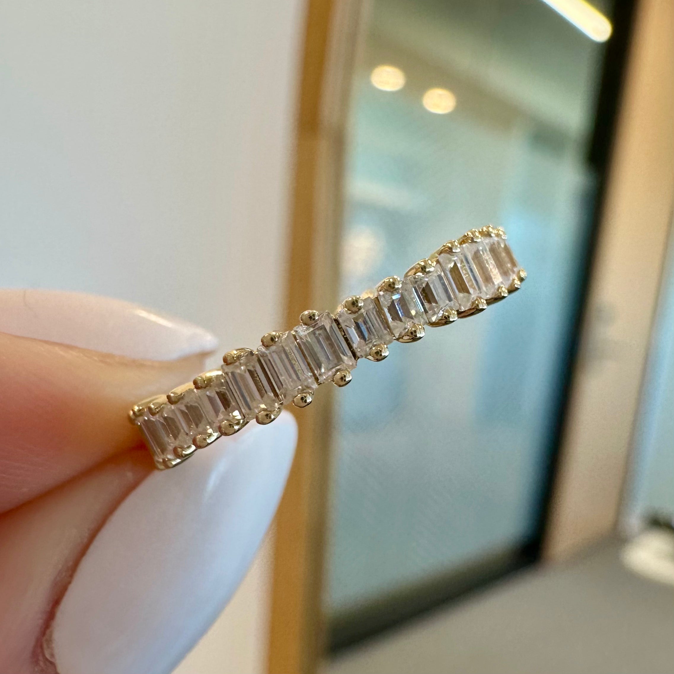 Alicia Moissanite Baguette Eternity Band - TOVAA