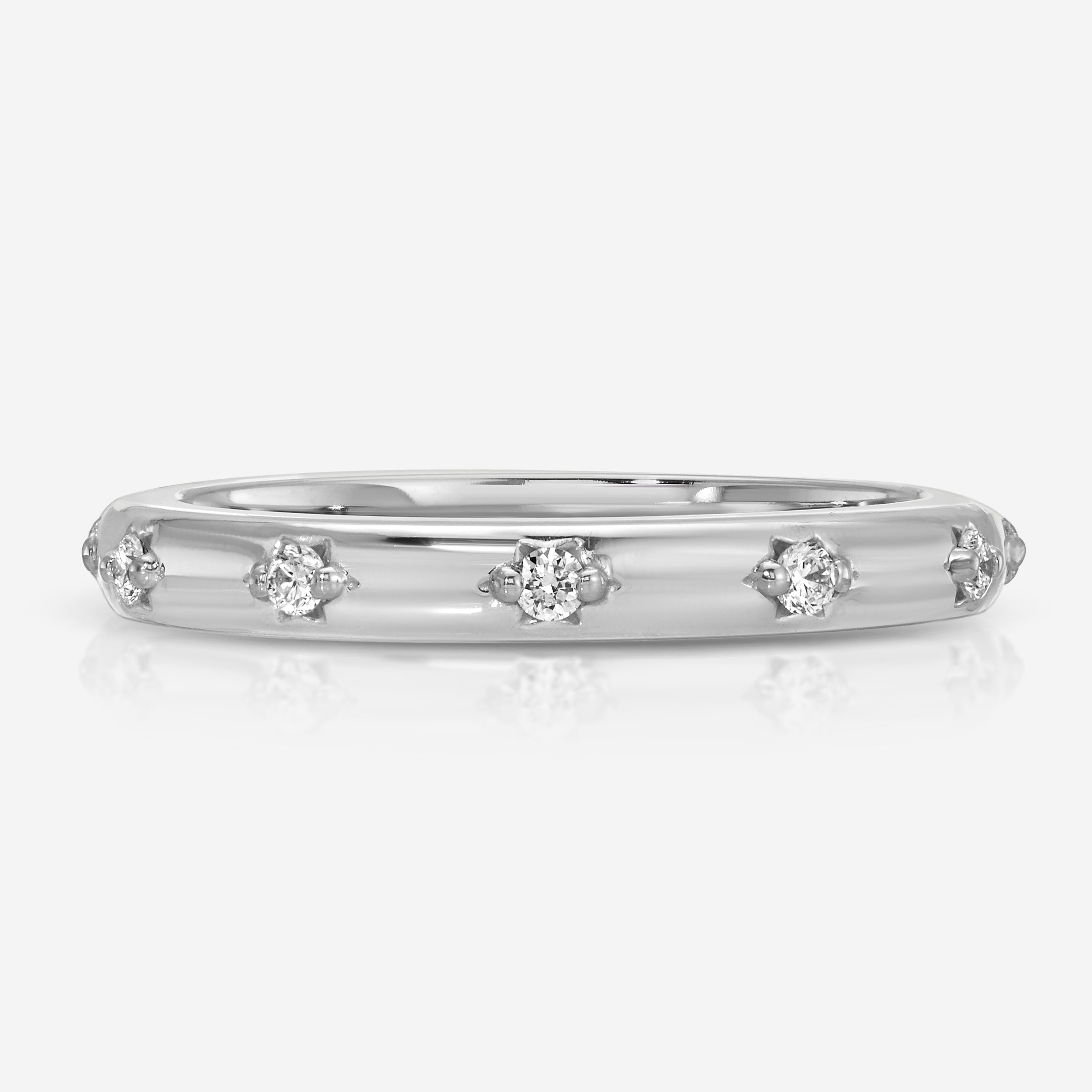 Hillary 2.5mm Lab Diamond Celestial Design Ring in 14k White Gold - TOVAA