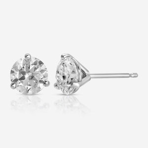 Tate Martini Studs 1.5ct Old European Cut Moissanite White Gold Earrings - TOVAA