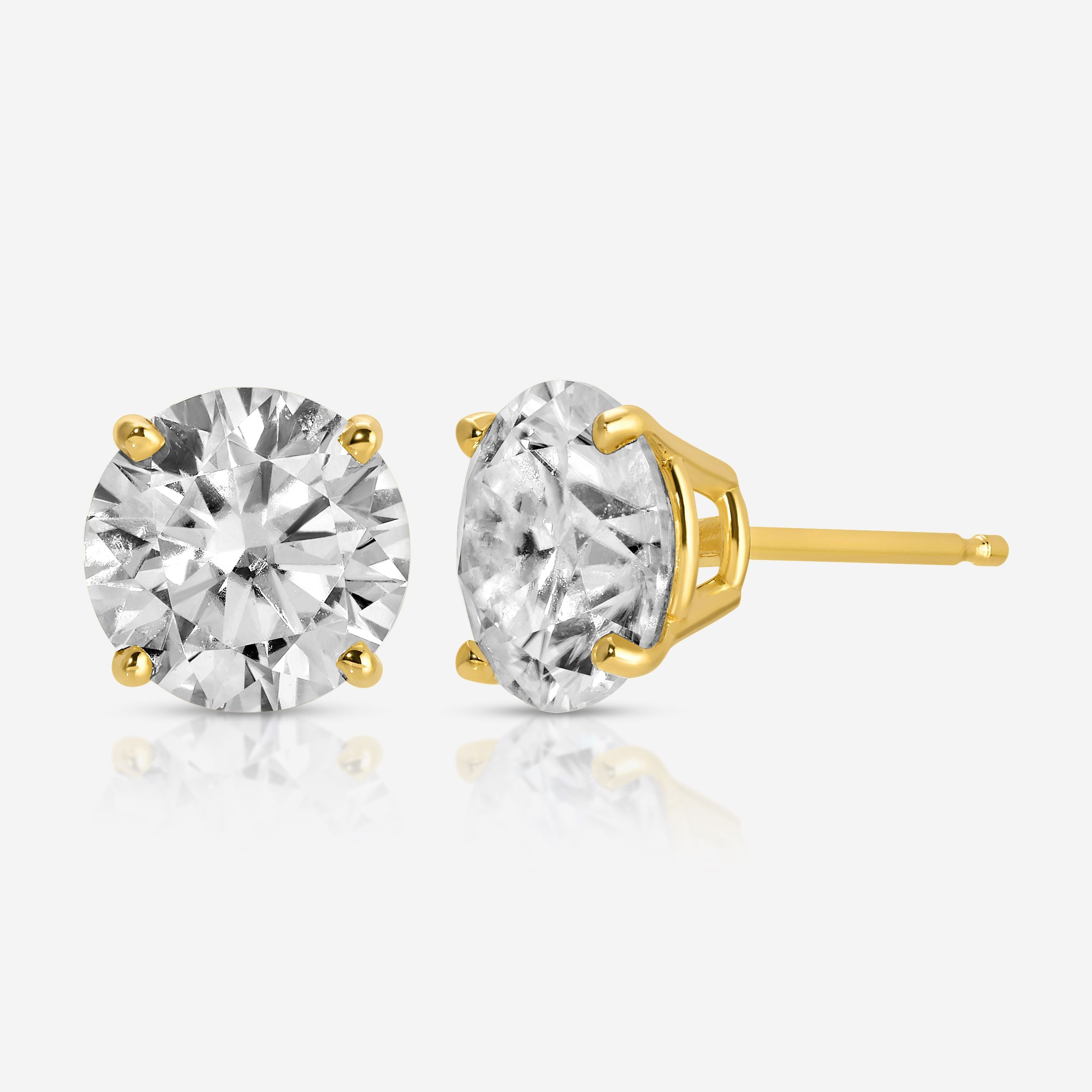 Sarah Basket Studs 3ct Moissanite Earrings - TOVAA