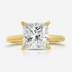 Kate Princess Moissanite Engagement Ring Solitaire 14k Yellow Gold - TOVAA