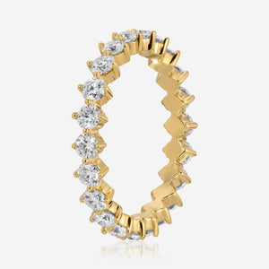 Maya Eternity Band w/ Round Brilliant Moissanite Stones & 14k Yellow Gold Setting - TOVAA