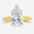 Ella (3.07ct) Pear Lab Diamond Engagement Ring (Size 6.25)