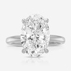 Olivia Oval Moissanite Engagement Ring Solitaire 14k White Gold Band - TOVAA