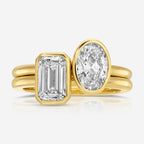 Round Toi et Moi Ring & Princess Toi et Moi Ring Stacked - TOVAA