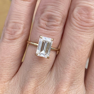 Kate 4 Carat Emerald Moissanite Flush Engagement Ring - TOVAA