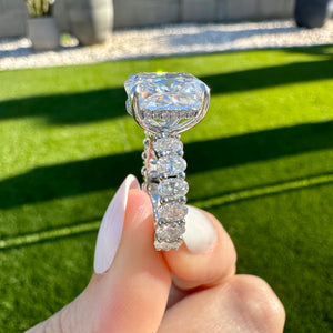 Lyndsey (4.7ct) Cushion Engagement Ring (+) Hidden Halo