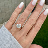 Danielle Solitaire 3.5 Carat Colorless Round Moissanite Ring with Hidden Halo and 14k Gold Band