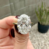 Olivia 5.04ct Oval Lab Diamond Engagement Ring w/ 2-Tone 14k White & Yellow Gold Setting (Size 5) - TOVAA