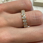 Beau Moissanite Oval Eternity Band w/ Bezel Set 14k Yellow Gold Band - TOVAA