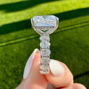 Lyndsey (4.7ct) Cushion Engagement Ring (+) Hidden Halo