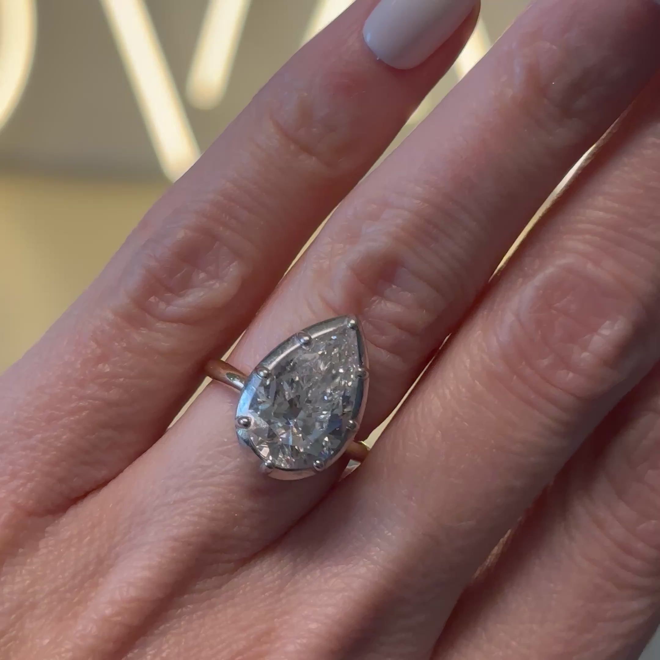 Georgia (5.13ct) Pear Lab Diamond Engagement Ring