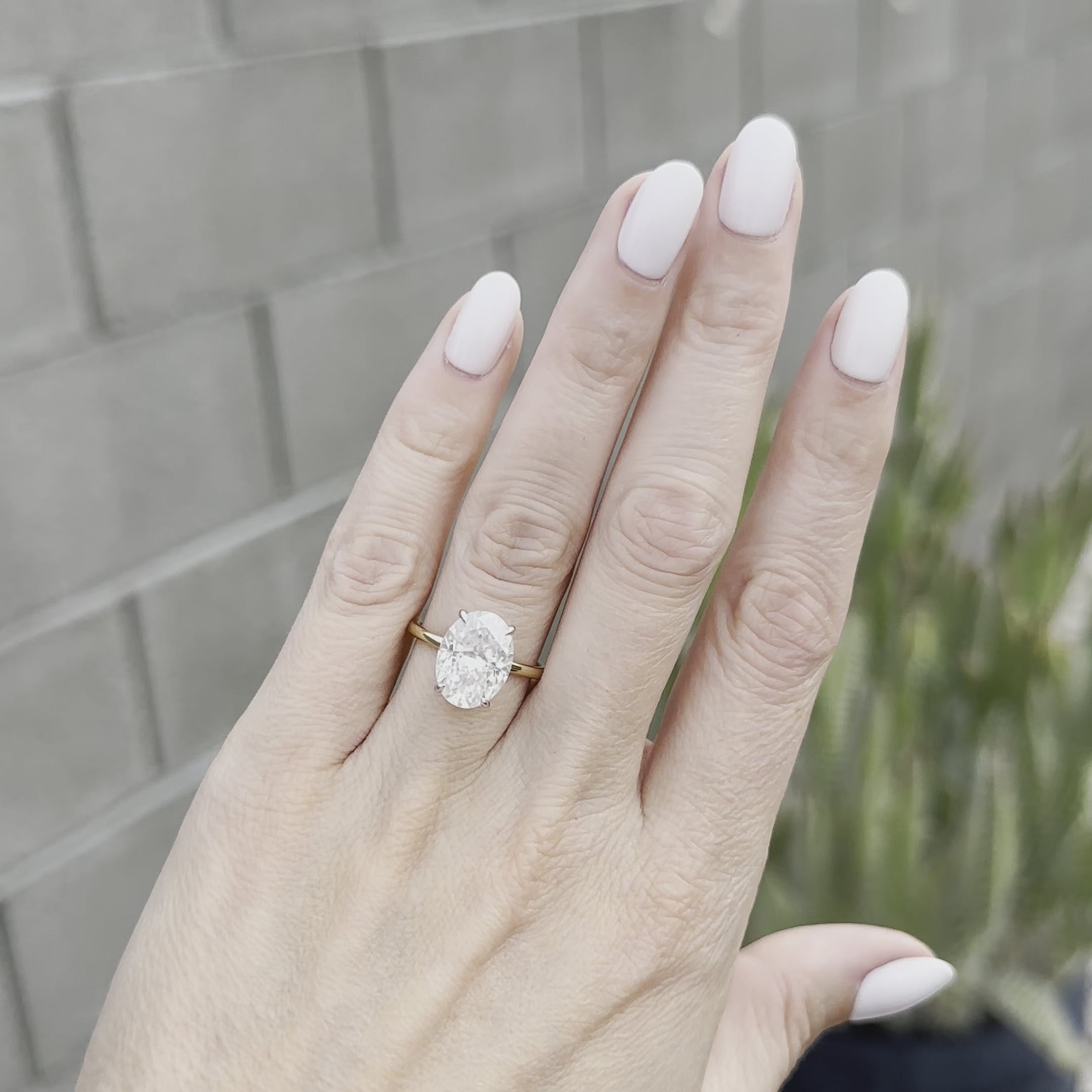 Olivia Flush 6.2ct Solitaire Moissanite Engagement Ring w/ 14k Yellow Gold Band - TOVAA 