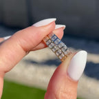 Beau Emerald Moissanite Eternity Band w/ 14k White Gold Band - TOVAA