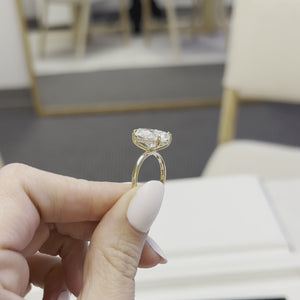 Olivia Flush 7 Carat Moissanite Engagement Ring w/ Hidden Halo - TOVAA