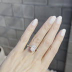 Morgan 5.2ct Oval Moissanite Engagement Ring w/ Cathedral Taper - TOVAA