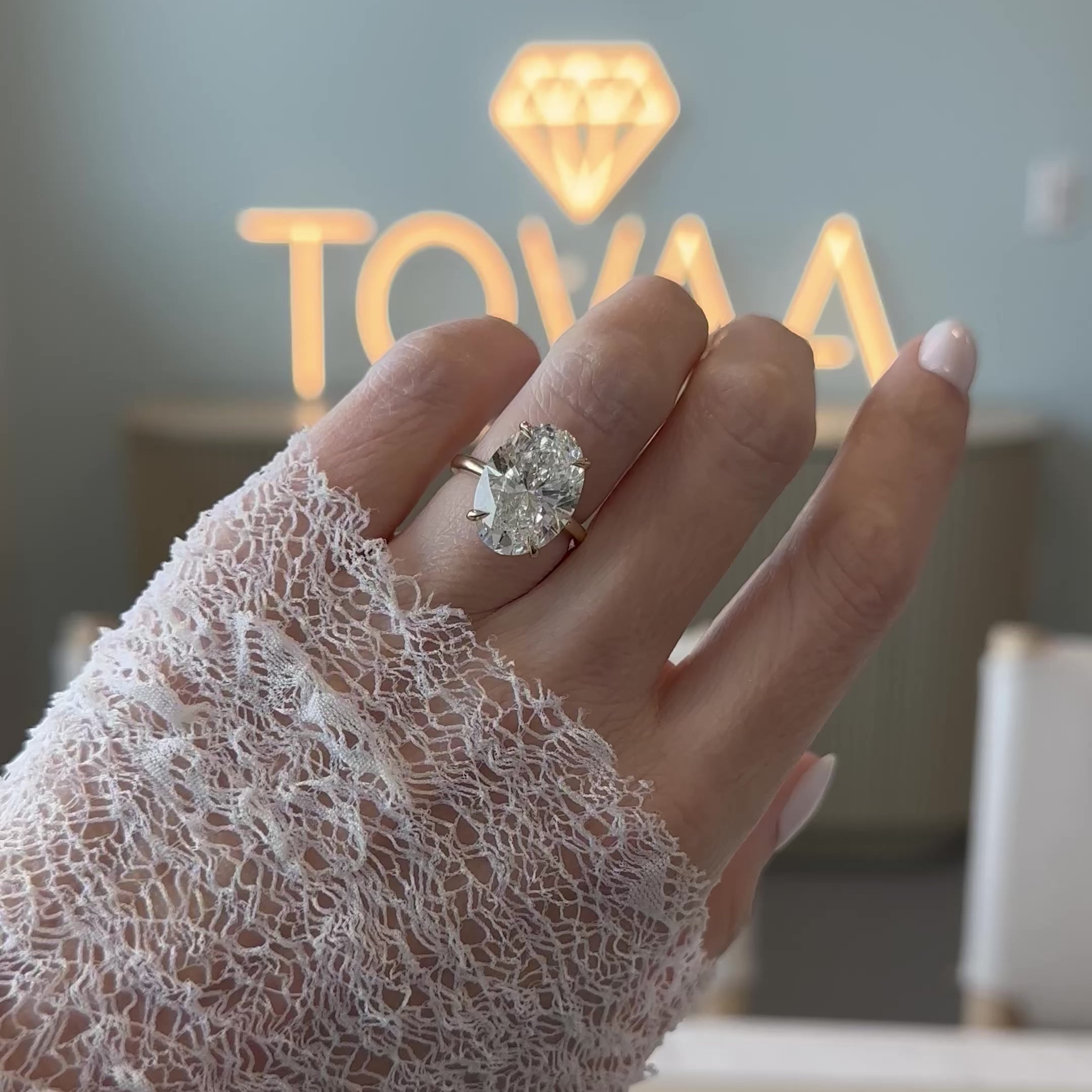 Amanda (8.08ct) Oval Lab Diamond Engagement Ring