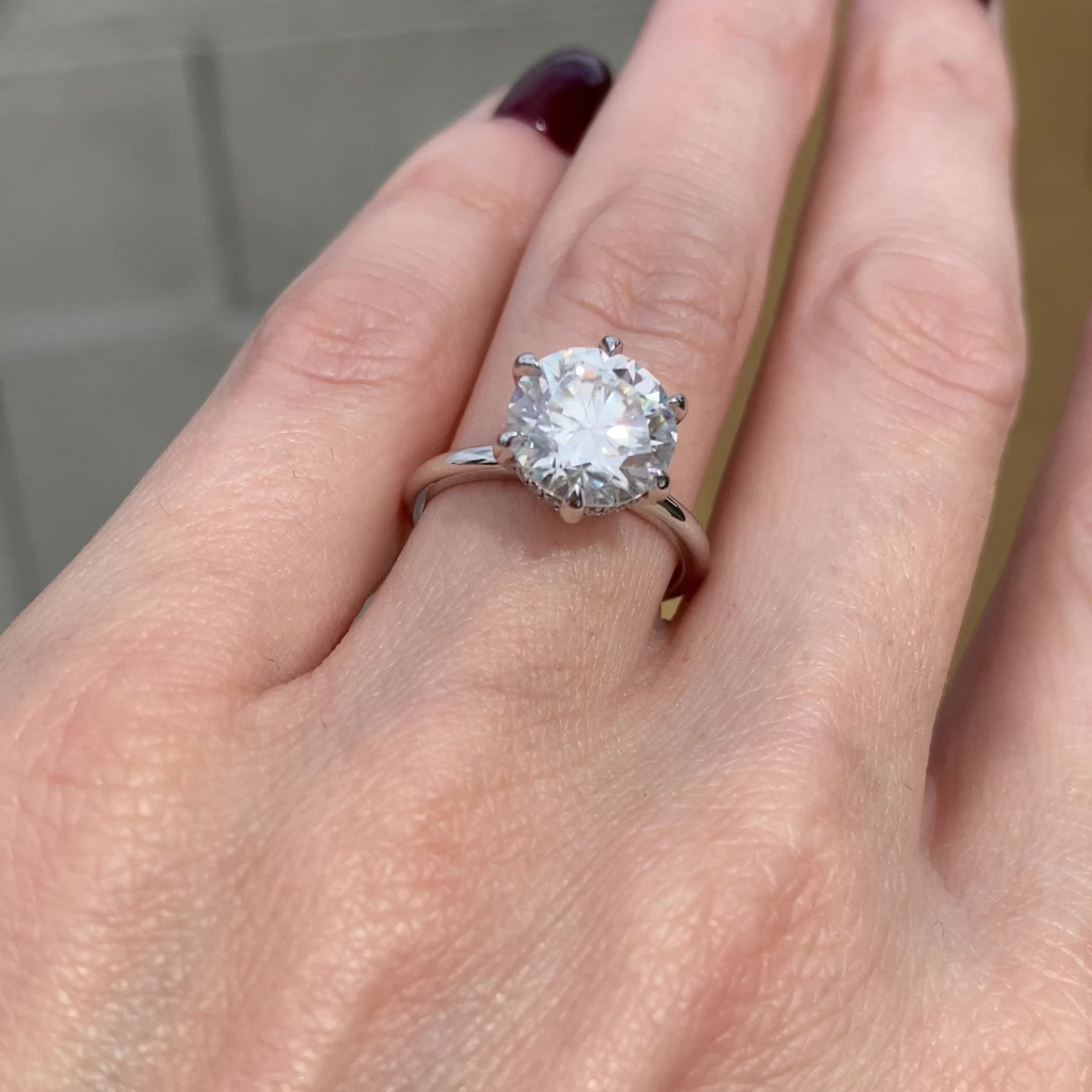 Danielle 3.5 ct Moissanite Ring W/ 14k White Gold Band + Colorless Round Moissanite  Video