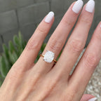 Olivia 4.2ct Cushion Moissanite Engagement Ring w/ Two Tone Flush Setting - TOVAA