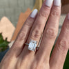 Kate 5.5ct Emerald Solitaire Moissanite Engagement Ring w/ 14k White Gold Band - TOVAA