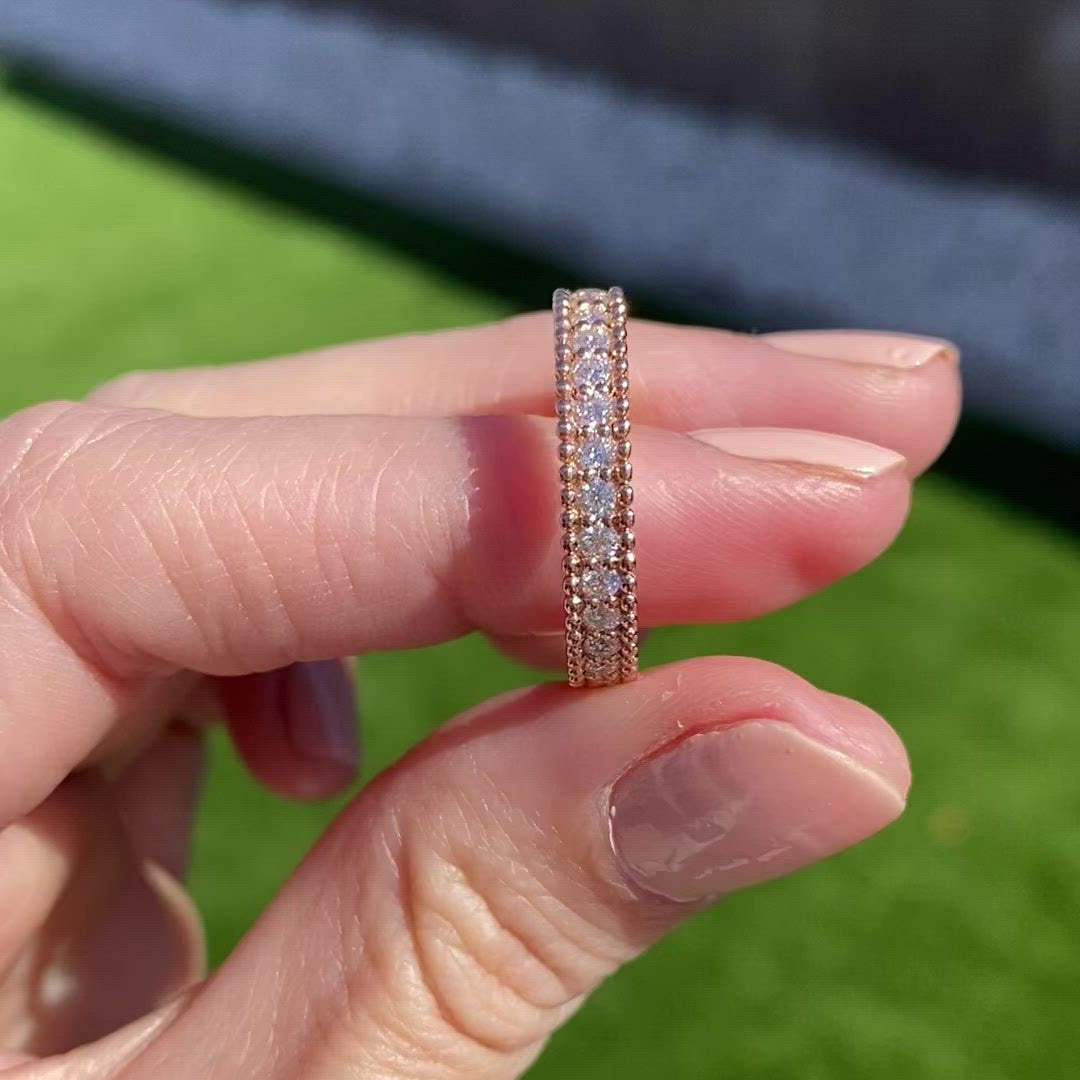 TOVAA Lily Moissanite Rose Gold Eternity Band w/ Colorless Moissanite