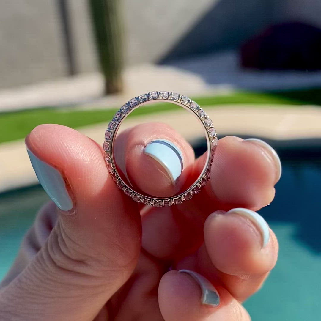 TOVAA Jesse Pavé Band - 14k Solid Gold Band, 1.60mm Width