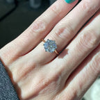 Liv 3ct Round Cut Moissanite Engagement Ring w/ 14k Yellow Gold Band in Size 5.5 - TOVAA