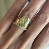Olivia Flush 6.2 Carat Canary Oval Moissanite Engagement Ring W/ 14k Yellow Gold Setting Stacked video