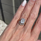 Bergetta Moissanite Curved Wedding Band with Baguettes - TOVAA