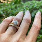 TOVAA Lily Eternity Band w/ Colorless Moissanite Stones & 2mm band Stacked