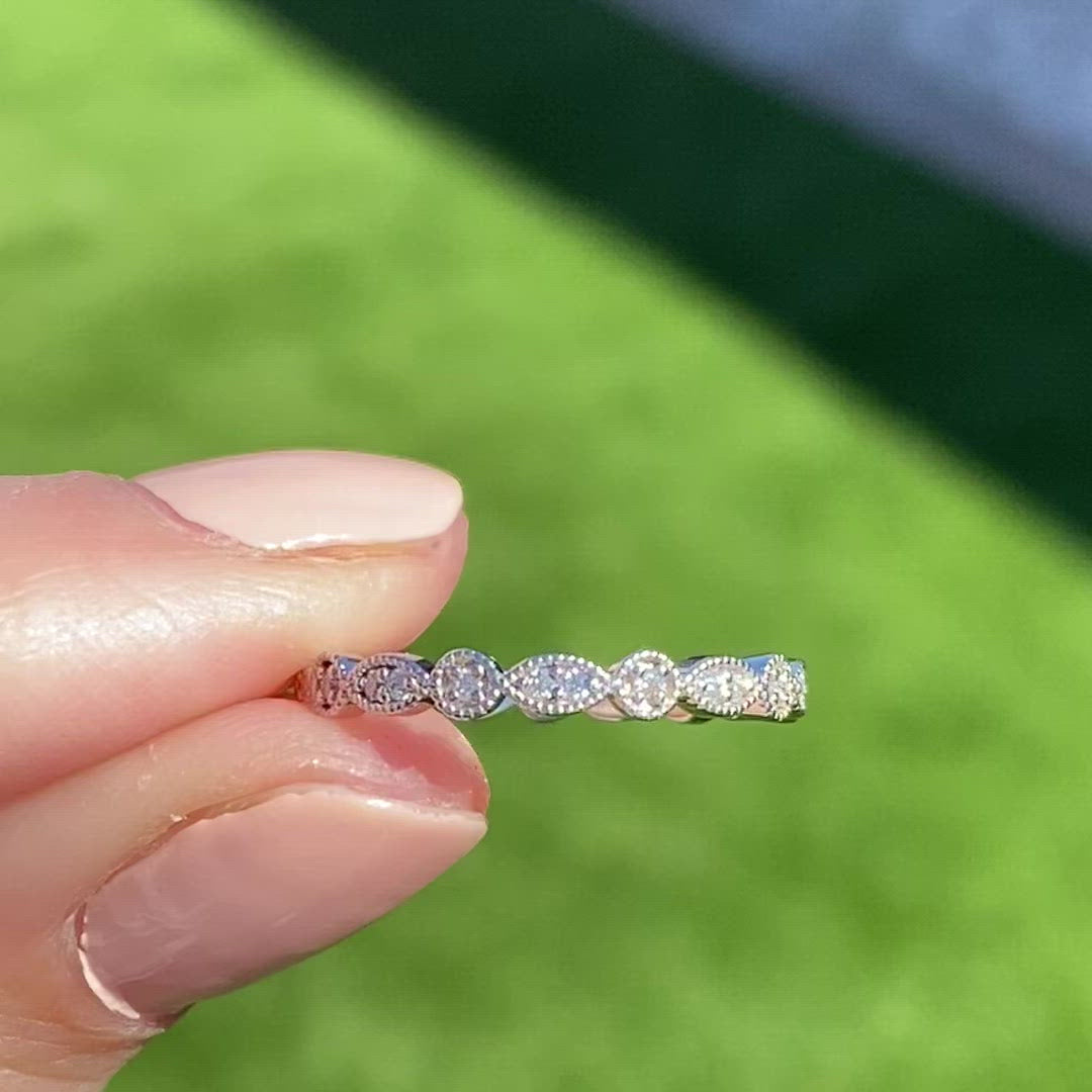 Victoria Moissanite Eternity Band - Full Eternity, 2.0mm Band Width, 9.25 Mohs Scale, Refractive Index 2.65