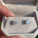 Tata Martini Moissanite Studs w/ 14k White Gold Setting - TOVAA